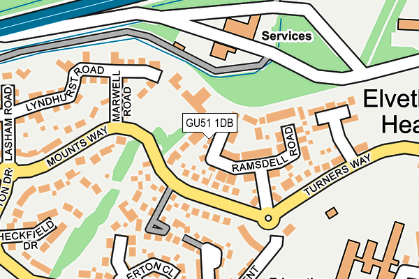 GU51 1DB map - OS OpenMap – Local (Ordnance Survey)