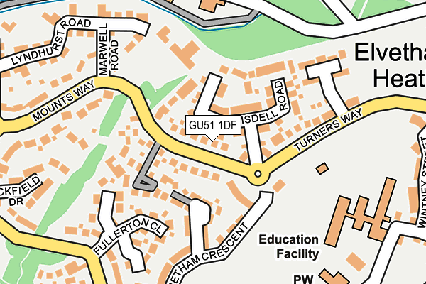GU51 1DF map - OS OpenMap – Local (Ordnance Survey)