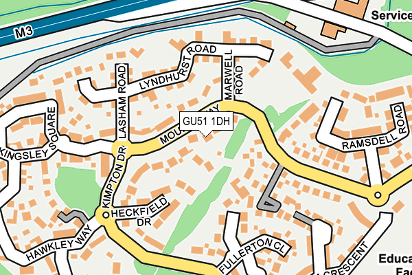 GU51 1DH map - OS OpenMap – Local (Ordnance Survey)