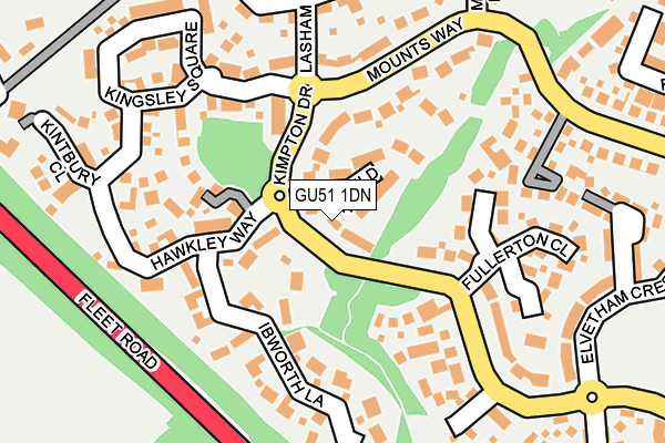 GU51 1DN map - OS OpenMap – Local (Ordnance Survey)