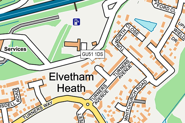 GU51 1DS map - OS OpenMap – Local (Ordnance Survey)