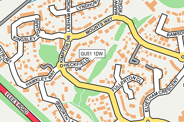 GU51 1DW map - OS OpenMap – Local (Ordnance Survey)