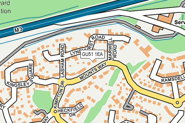 GU51 1EA map - OS OpenMap – Local (Ordnance Survey)