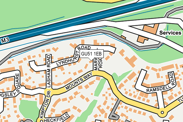 GU51 1EB map - OS OpenMap – Local (Ordnance Survey)