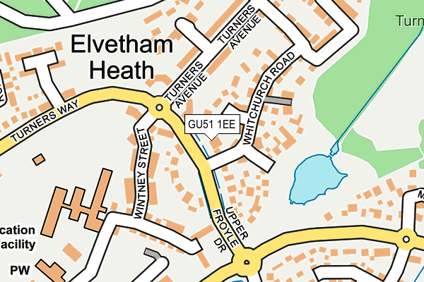 GU51 1EE map - OS OpenMap – Local (Ordnance Survey)