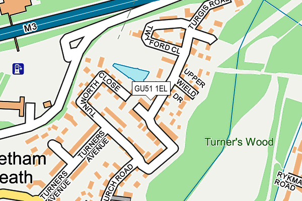GU51 1EL map - OS OpenMap – Local (Ordnance Survey)
