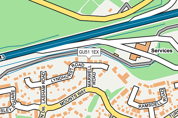 GU51 1EX map - OS OpenMap – Local (Ordnance Survey)