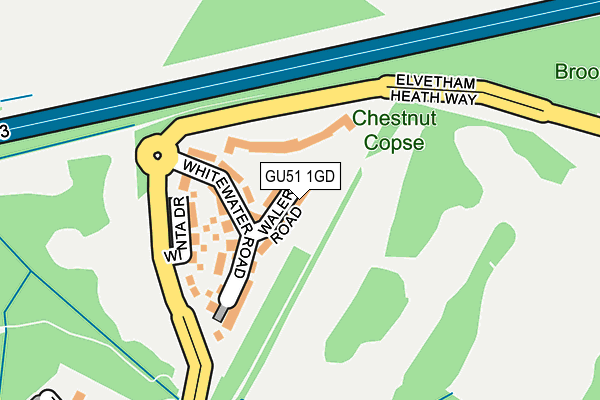 GU51 1GD map - OS OpenMap – Local (Ordnance Survey)