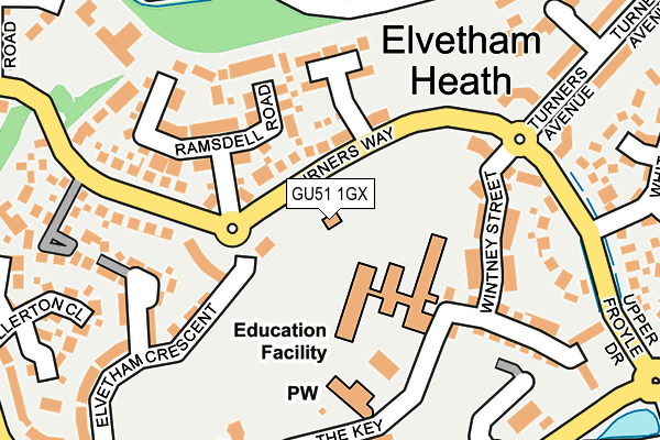 GU51 1GX map - OS OpenMap – Local (Ordnance Survey)