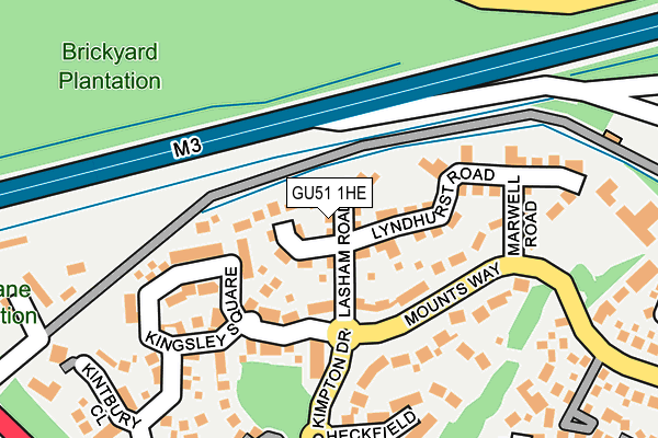 GU51 1HE map - OS OpenMap – Local (Ordnance Survey)