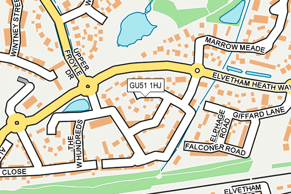 GU51 1HJ map - OS OpenMap – Local (Ordnance Survey)