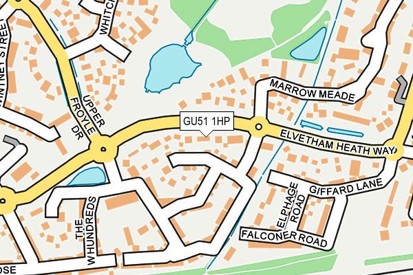 GU51 1HP map - OS OpenMap – Local (Ordnance Survey)