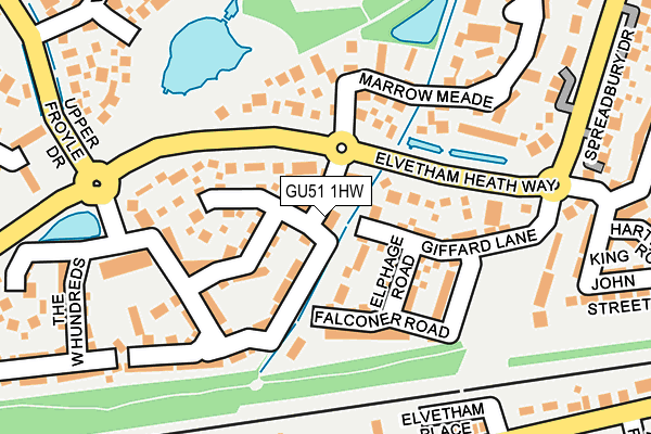 GU51 1HW map - OS OpenMap – Local (Ordnance Survey)