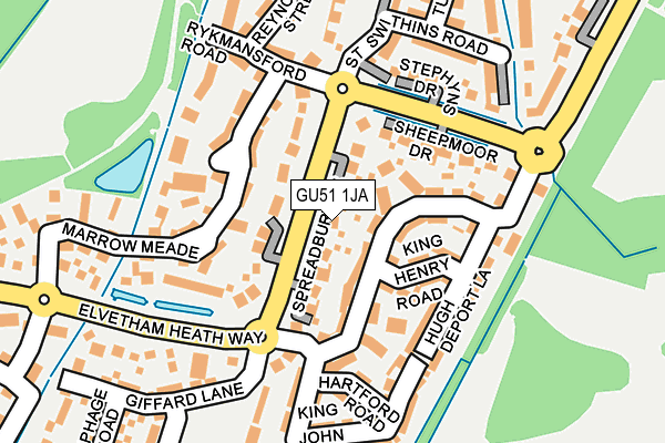 GU51 1JA map - OS OpenMap – Local (Ordnance Survey)