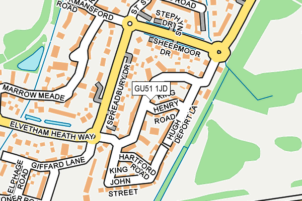 GU51 1JD map - OS OpenMap – Local (Ordnance Survey)