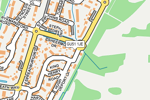 GU51 1JE map - OS OpenMap – Local (Ordnance Survey)