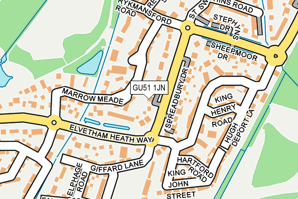 GU51 1JN map - OS OpenMap – Local (Ordnance Survey)