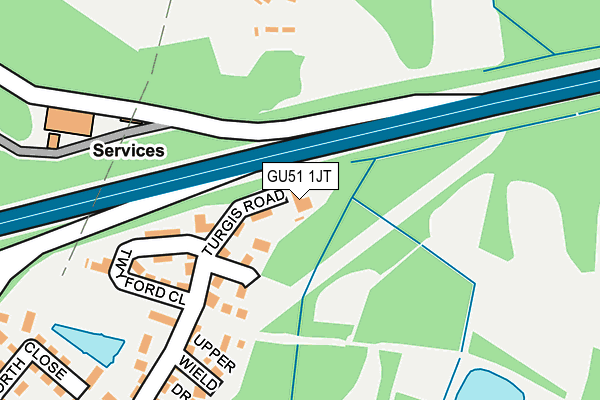 GU51 1JT map - OS OpenMap – Local (Ordnance Survey)