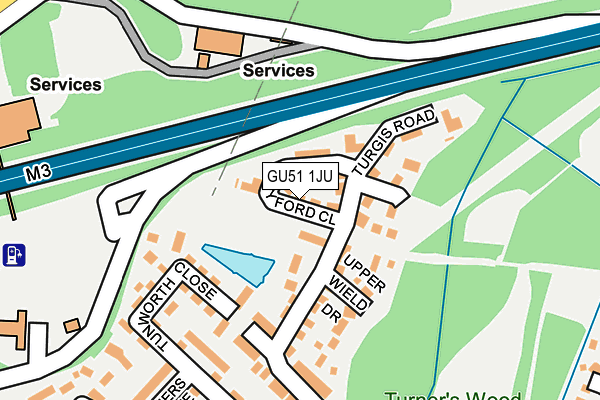 GU51 1JU map - OS OpenMap – Local (Ordnance Survey)