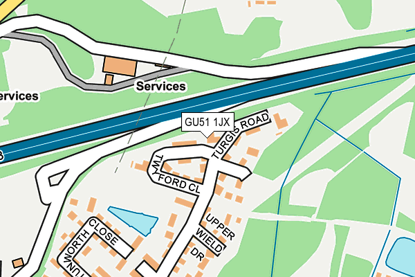 GU51 1JX map - OS OpenMap – Local (Ordnance Survey)