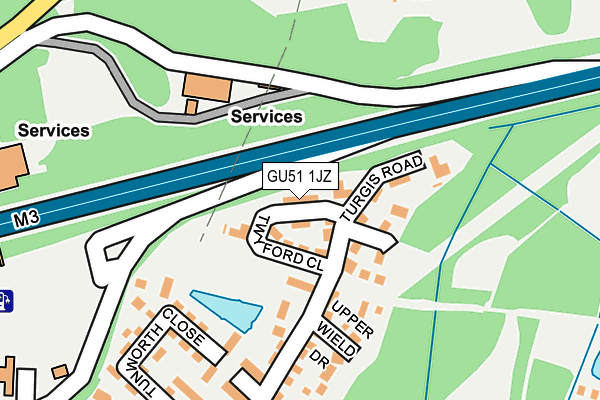 GU51 1JZ map - OS OpenMap – Local (Ordnance Survey)