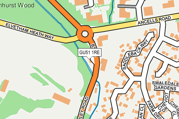 GU51 1RE map - OS OpenMap – Local (Ordnance Survey)