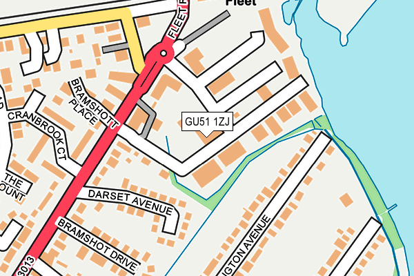 GU51 1ZJ map - OS OpenMap – Local (Ordnance Survey)