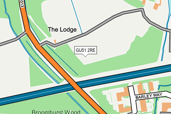 GU51 2RE map - OS OpenMap – Local (Ordnance Survey)