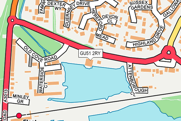 GU51 2RY map - OS OpenMap – Local (Ordnance Survey)