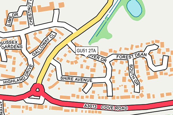 GU51 2TA map - OS OpenMap – Local (Ordnance Survey)