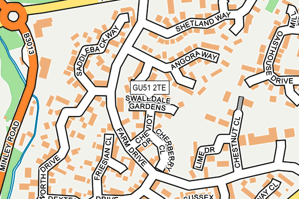 GU51 2TE map - OS OpenMap – Local (Ordnance Survey)