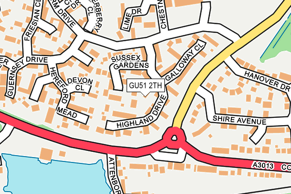 GU51 2TH map - OS OpenMap – Local (Ordnance Survey)