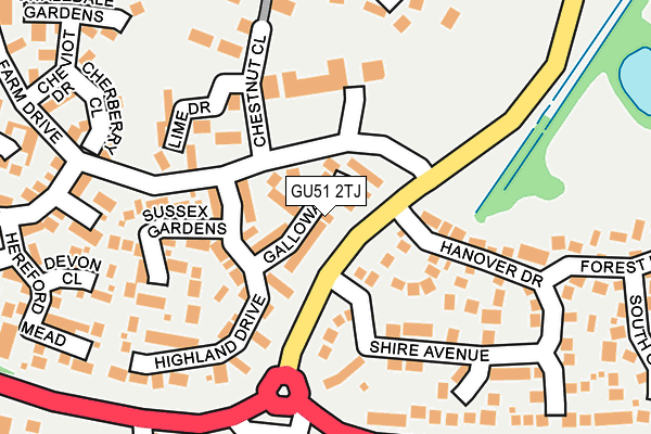 GU51 2TJ map - OS OpenMap – Local (Ordnance Survey)