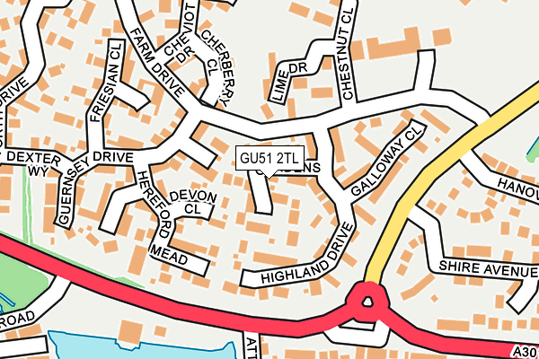GU51 2TL map - OS OpenMap – Local (Ordnance Survey)