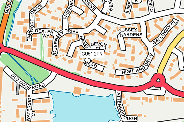 GU51 2TN map - OS OpenMap – Local (Ordnance Survey)