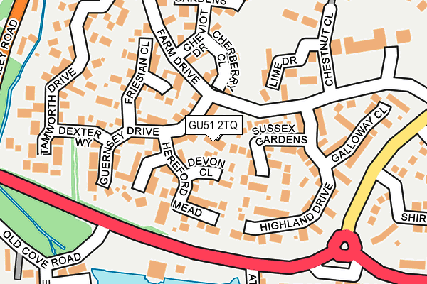 GU51 2TQ map - OS OpenMap – Local (Ordnance Survey)