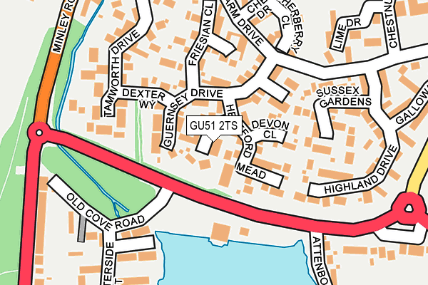 GU51 2TS map - OS OpenMap – Local (Ordnance Survey)