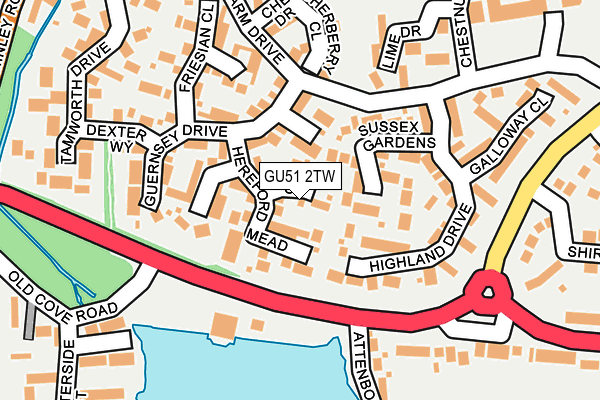 GU51 2TW map - OS OpenMap – Local (Ordnance Survey)
