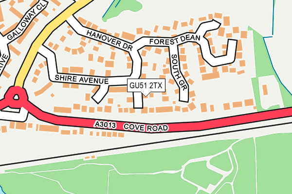 GU51 2TX map - OS OpenMap – Local (Ordnance Survey)