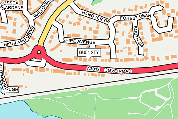 GU51 2TY map - OS OpenMap – Local (Ordnance Survey)