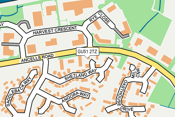 GU51 2TZ map - OS OpenMap – Local (Ordnance Survey)