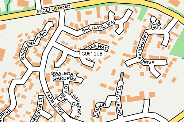 GU51 2UB map - OS OpenMap – Local (Ordnance Survey)