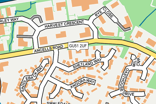 GU51 2UF map - OS OpenMap – Local (Ordnance Survey)