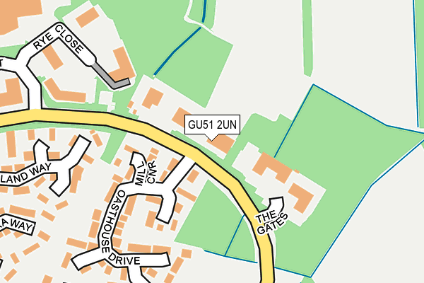 GU51 2UN map - OS OpenMap – Local (Ordnance Survey)
