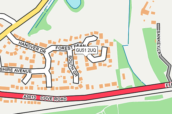 GU51 2UQ map - OS OpenMap – Local (Ordnance Survey)