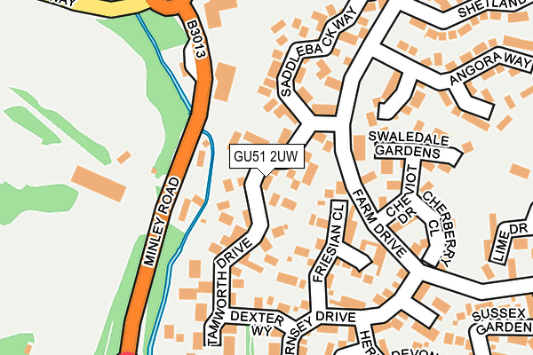 GU51 2UW map - OS OpenMap – Local (Ordnance Survey)