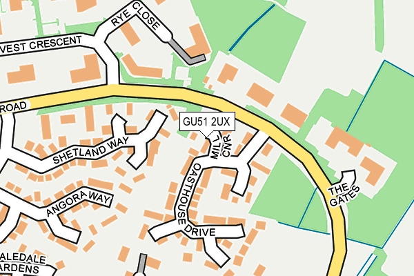 GU51 2UX map - OS OpenMap – Local (Ordnance Survey)