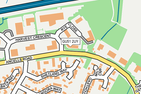 GU51 2UY map - OS OpenMap – Local (Ordnance Survey)