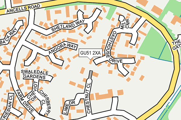 GU51 2XA map - OS OpenMap – Local (Ordnance Survey)