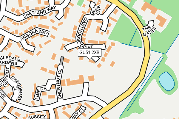 GU51 2XB map - OS OpenMap – Local (Ordnance Survey)